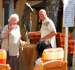 Pramen, Františkovy Lázně, dvůr, venkovní pítko, spa hotel Erika****,